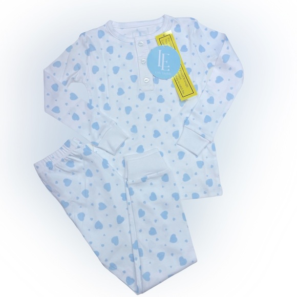 Little English Other - NWT Little English Blue Heart Long Sleeve Banded Pant PJ set